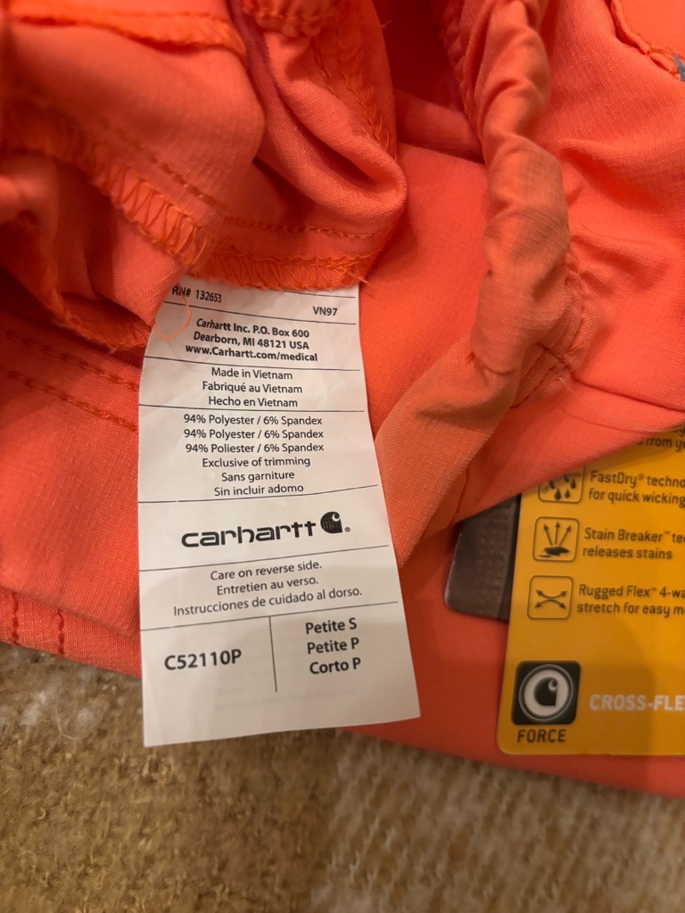 Women’s Carhart Force Flex Scrub Pants - Picture 5 of 5